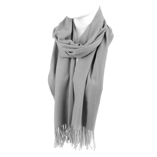 *Scarves - Unisex Solid Color Cashmere Feels Acrylic Scarves - Grey