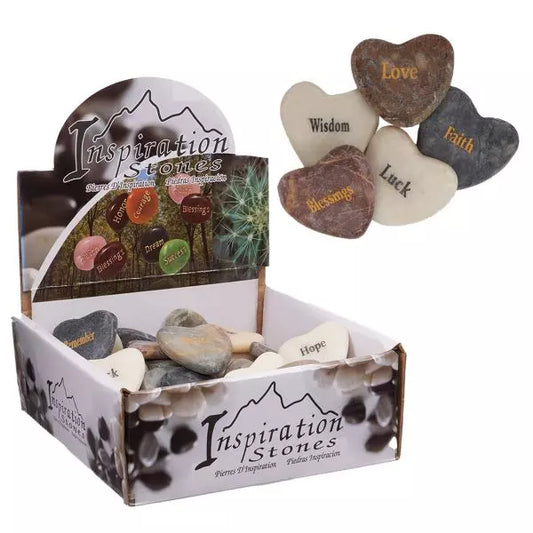 *Engraved Inspirational Marble Heart Stones