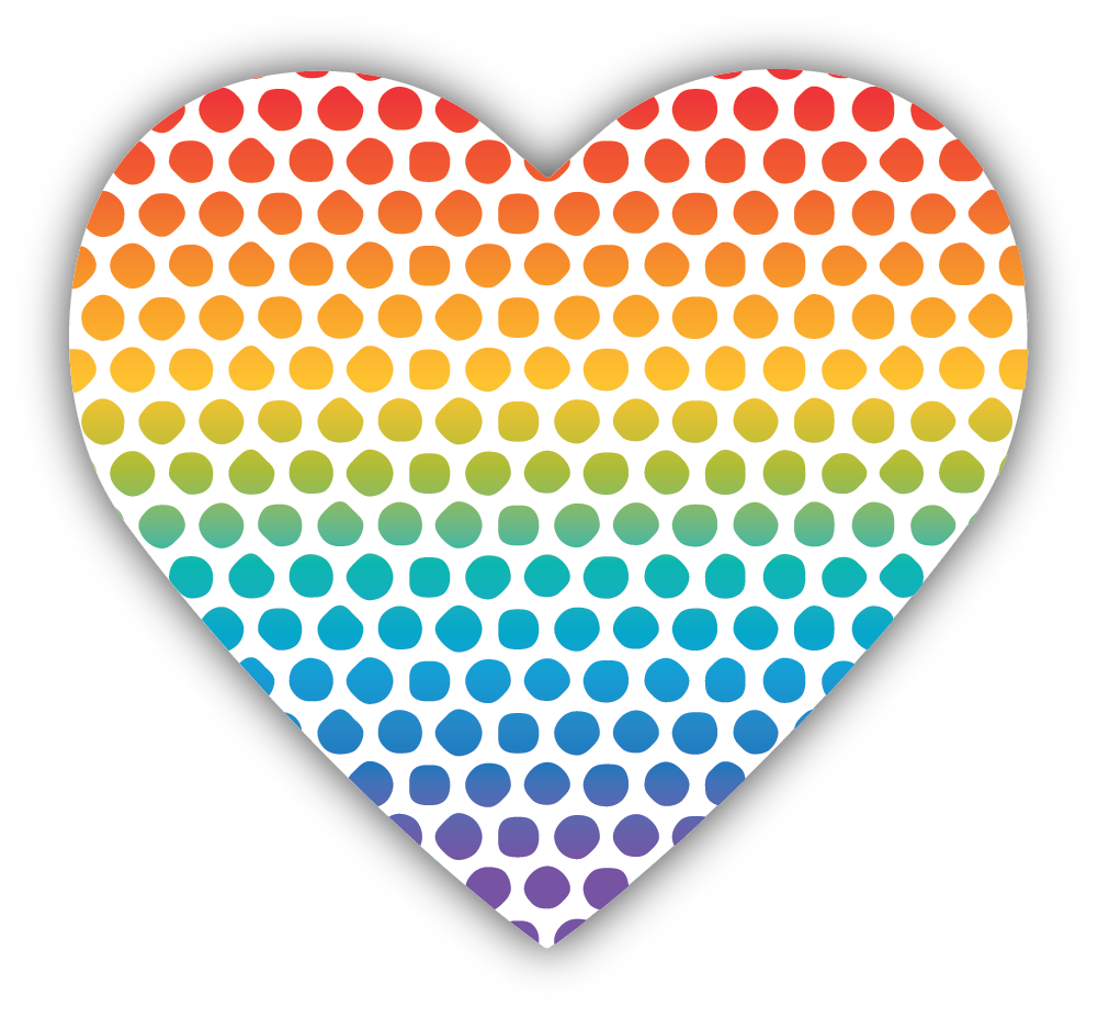 *Sticker - Rainbow Dots Heart