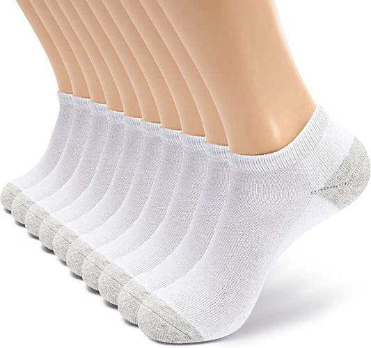 *MONFOOT Women's and Men's 5 Pack Cotton Cushioned Low Cut Ankle Socks - Medium