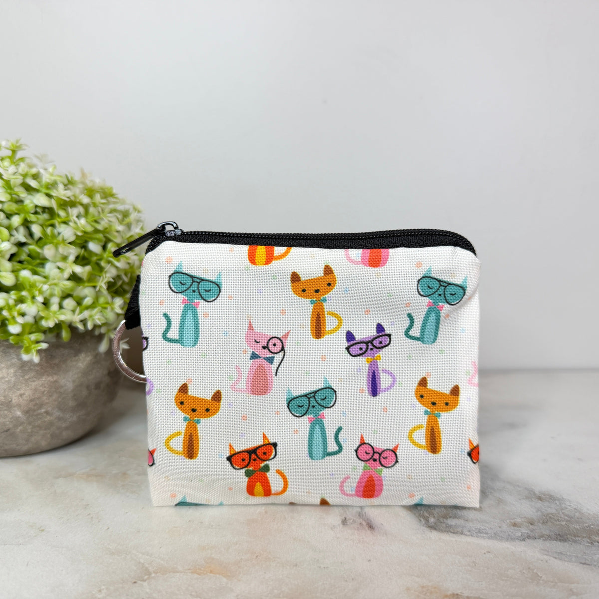 Mini Pouch - Cats Nerdy Glasses