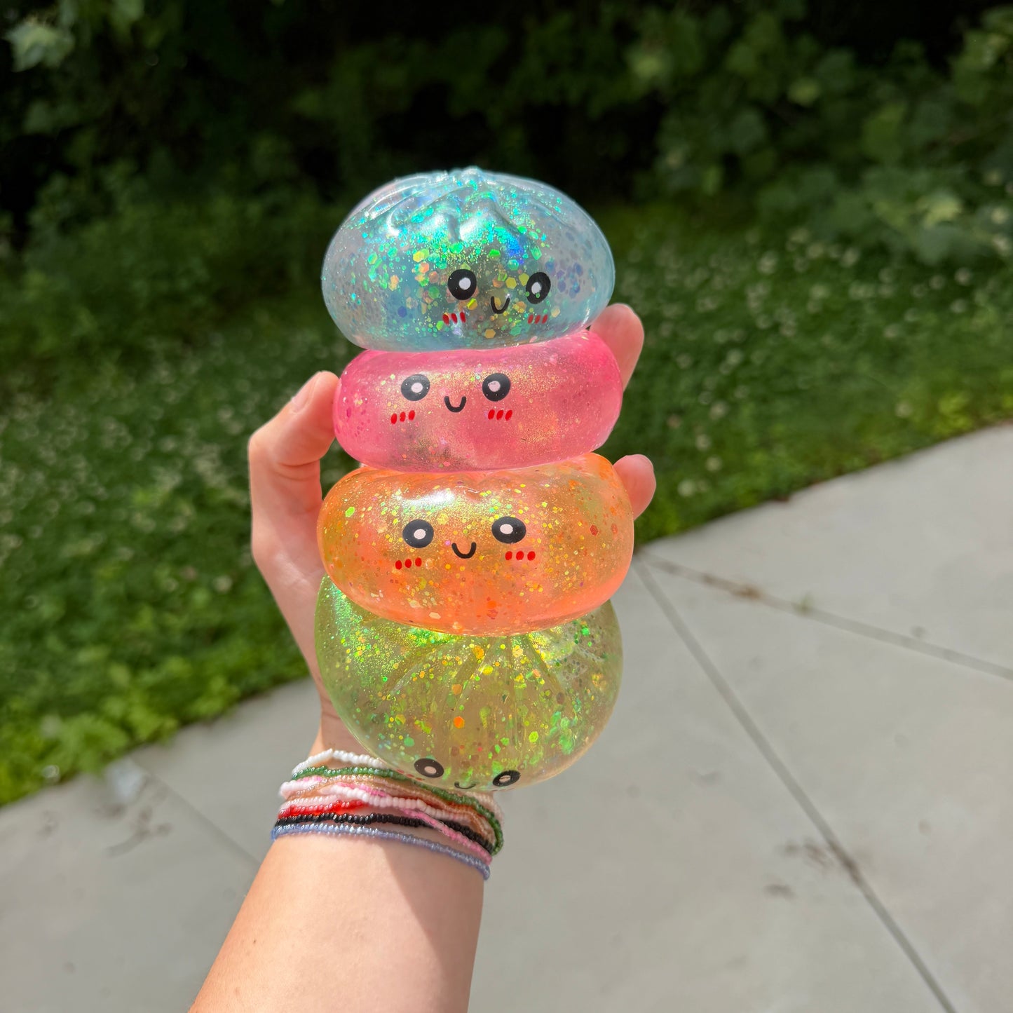 Squishy Toy - Viral Dumpling, Slow Rise Glitter #2 - Pink