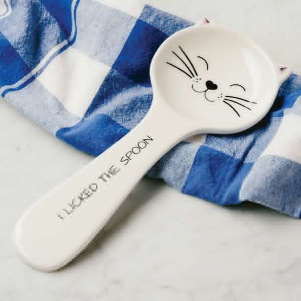 *I Licked The Spoon Ceramic Cat Spoon Rest