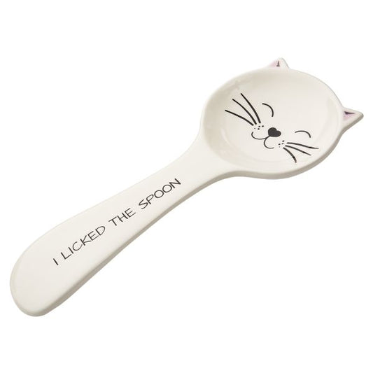 *I Licked The Spoon Ceramic Cat Spoon Rest