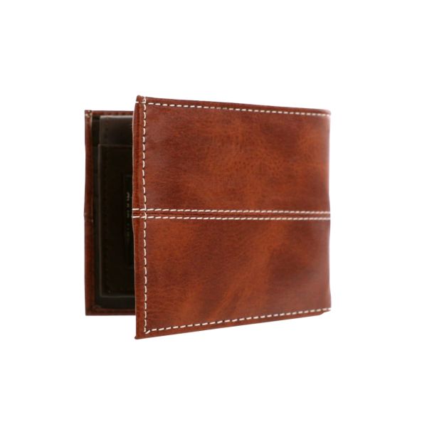 *Wallet - Men's Vegan Leather Bifold - Brown