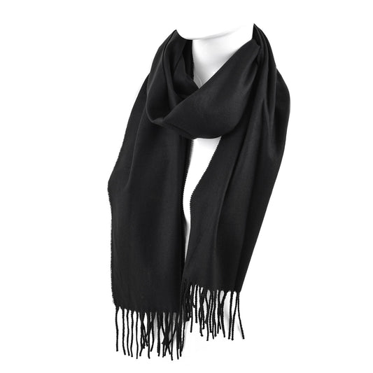 *Scarves - Unisex Solid Color Cashmere Feels Acrylic Scarves - Black