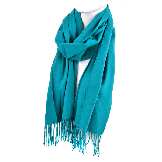 *Scarves - Unisex Solid Color Cashmere Feels Acrylic Scarves - Teal