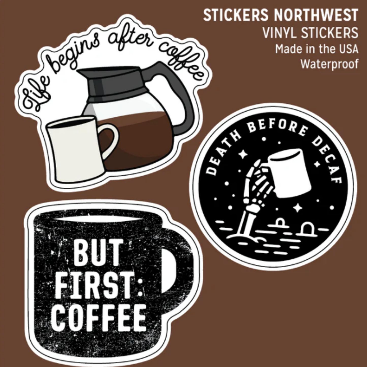 *Sticker - Mini Trio - Coffee