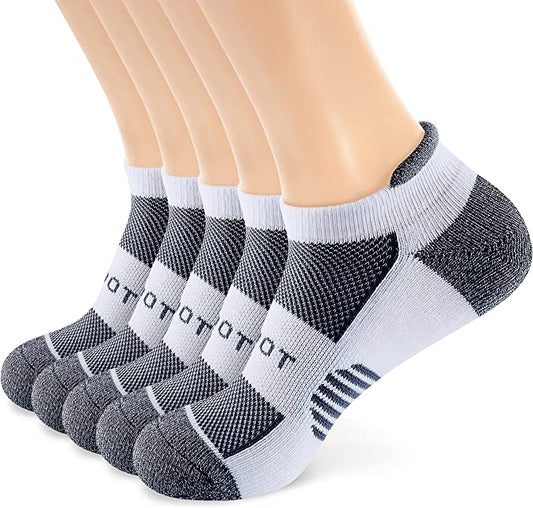 *MONFOOT Athletic Cushioned Heel Tab Ankle Socks For Men/Women - Denim Blue - Medium