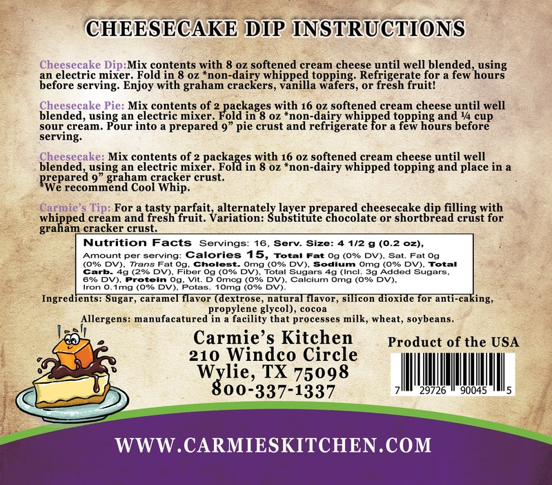 *Carmie's Kitchen - Cheesecake Mix - Caramel Chocolate Fudge