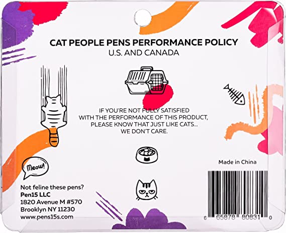 *Pen - Cat People Pens, Black ink 5 Count (Pack of 1)