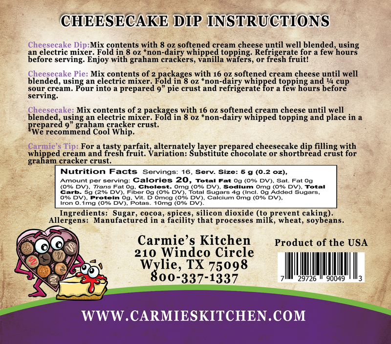 *Carmie's Kitchen - Cheesecake Mix - Chocolate Lovers