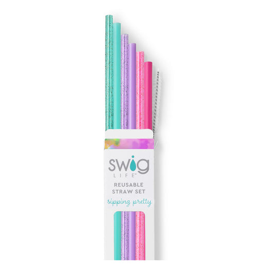 *SWIG Cloud Nine Glitter Reusable Straw Set