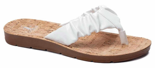 *Corkys Womens Cool Off - White Flip Flop