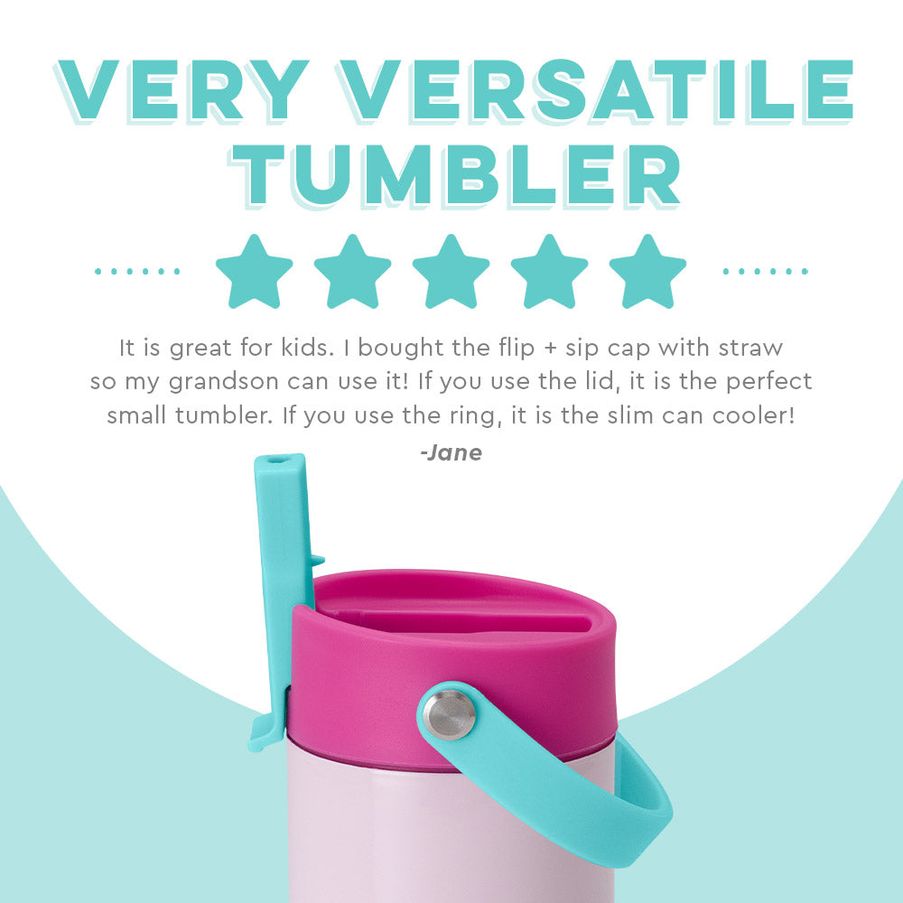 *SWIG for Kids Cotton Candy Flip + Sip Slim Tumbler (12oz)