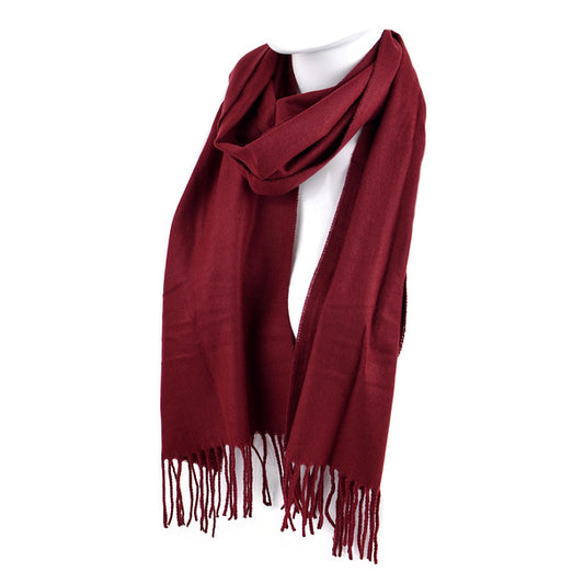 *Scarves - Unisex Solid Color Cashmere Feels Acrylic Scarves - Burgandy
