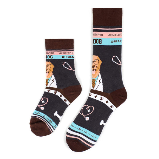 *Women's Health Care Heroes -Dr. Dog- Ultra Premium Novelty Socks