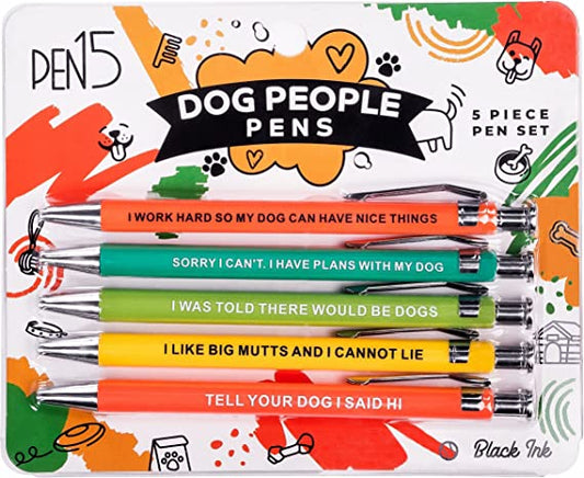 *Pen - Dog People Pens, Black ink 5 Count (Pack of 1)