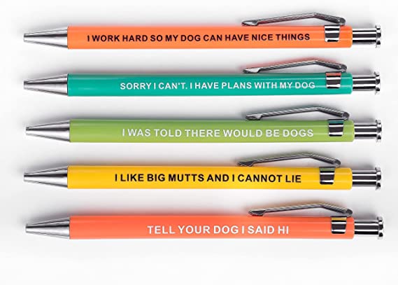 *Pen - Dog People Pens, Black ink 5 Count (Pack of 1)