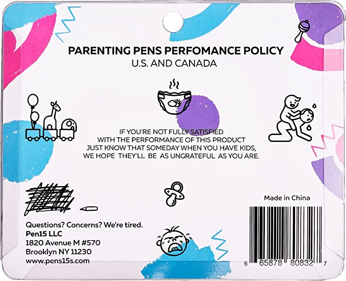 *Pen - Funny Parenting Pens, Black ink 5 Count (Pack of 1)