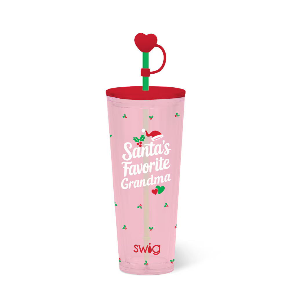 *SWIG Plastic Tumbler 24oz - Santa's Favorite Grandma