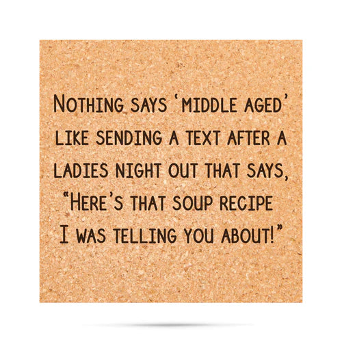 *Cork Coaster - Soup Recipe