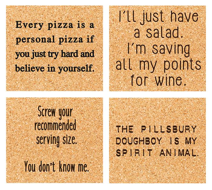 *Cork Coaster Set - Foodie