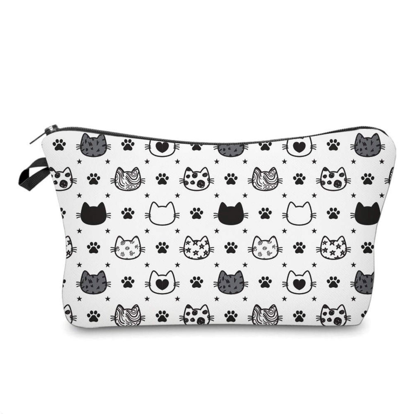 Pouch - Cat, Black & White Heads