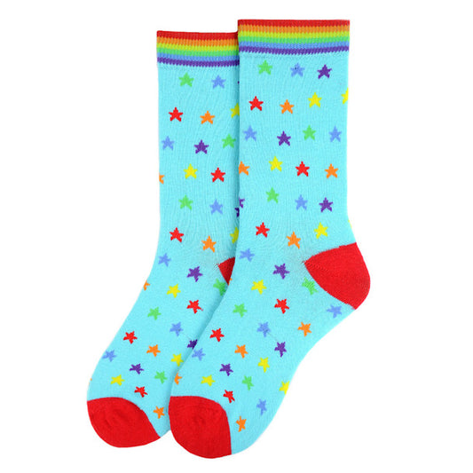 *Women's Rainbow Stars Novelty Socks