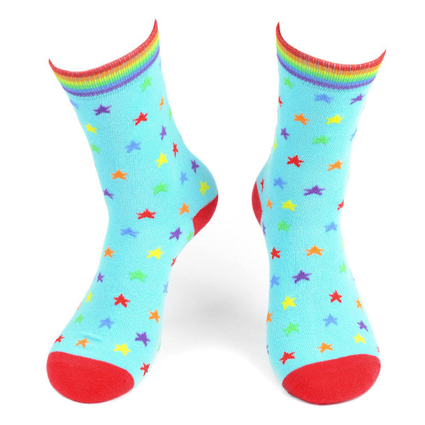 *Women's Rainbow Stars Novelty Socks