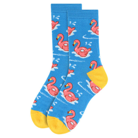 *Women's Flamingo (Pink Chickens) Tube Novelty Socks