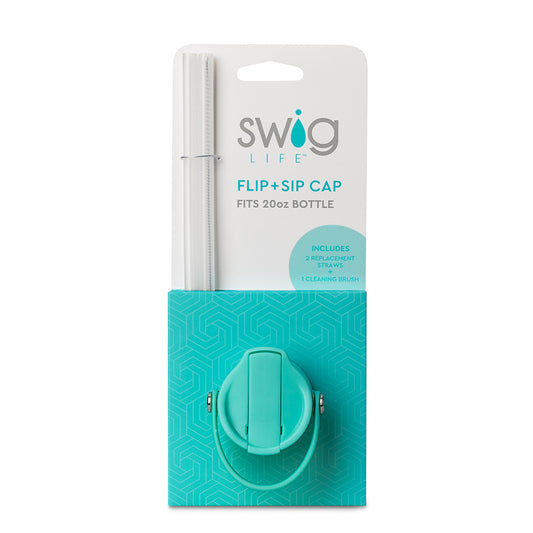 *SWIG Flip + Sip Cap - Aqua (20oz Bottle)