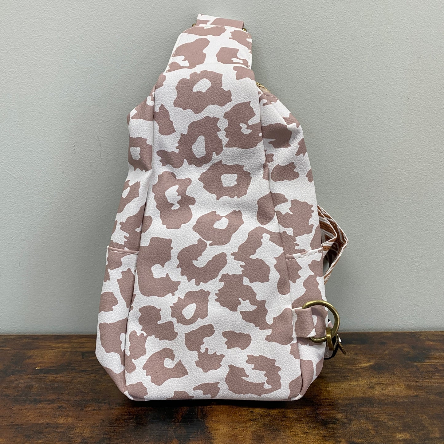 *Sling Crossbody - White Taupe Leopard