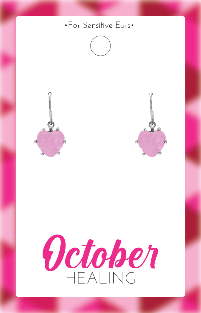 *Earrings - Birthstone Silver Heart Dangle