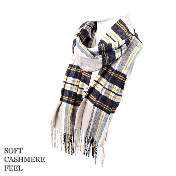 *Scarves - Unisex Cashmere Feels Acrylic Scarves - Plaid