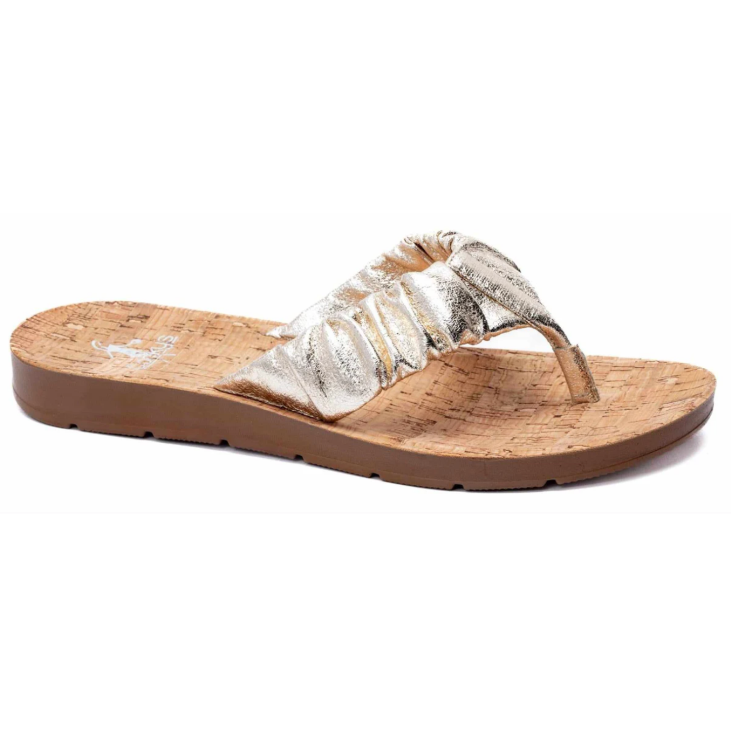 *Corkys Womens Cool Off - Gold Metallic Flip Flop