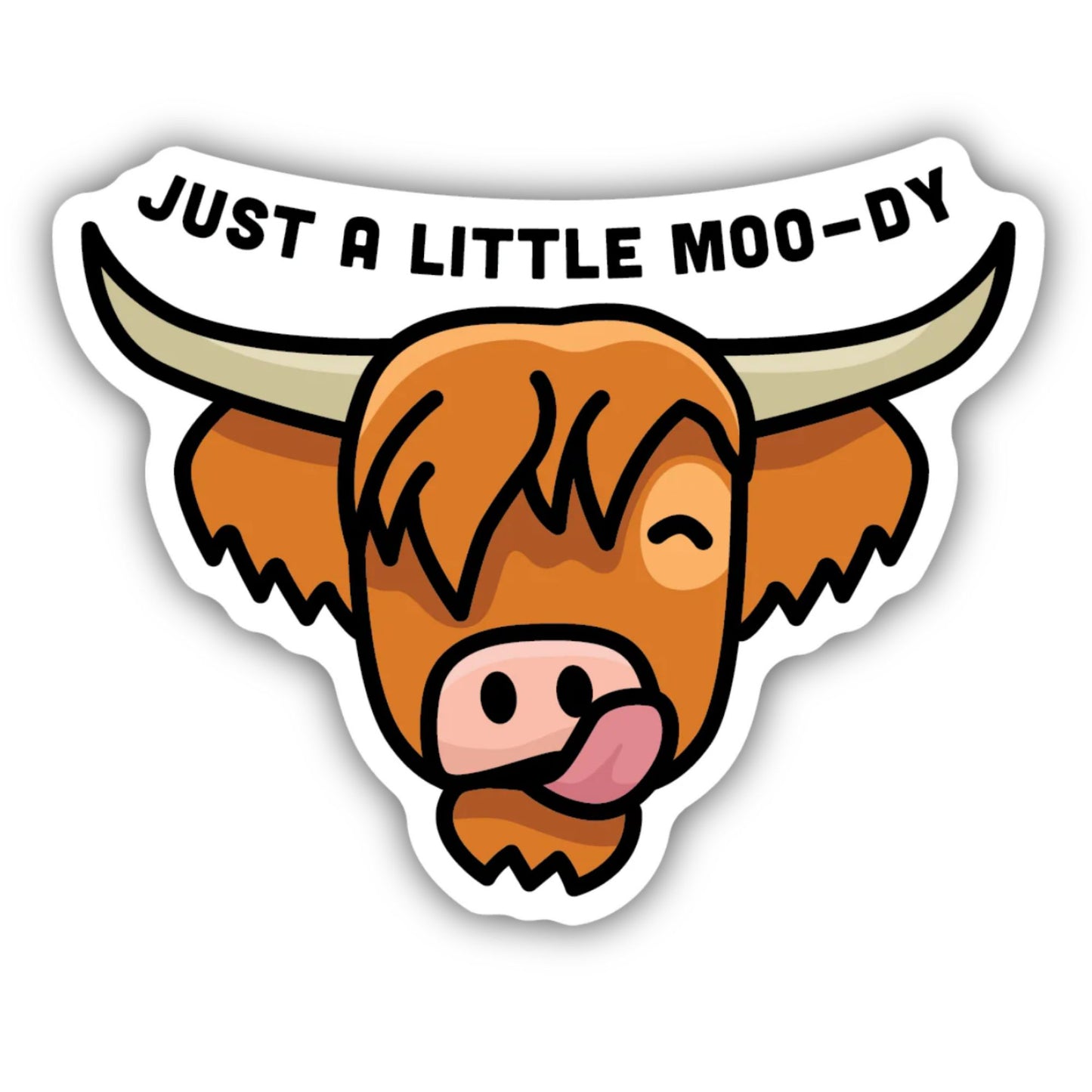 *Sticker - Just a Little Moo-dy Highland Cow