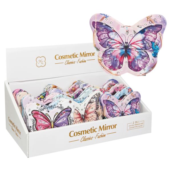 *Compact Mirror 2-in-1 Cosmetic - Butterfly