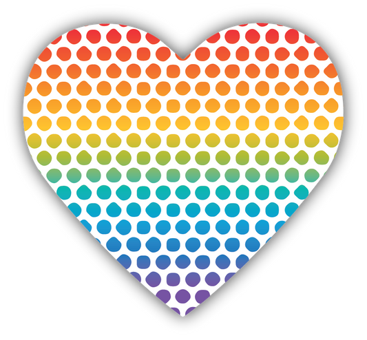 *Sticker - Rainbow Dots Heart