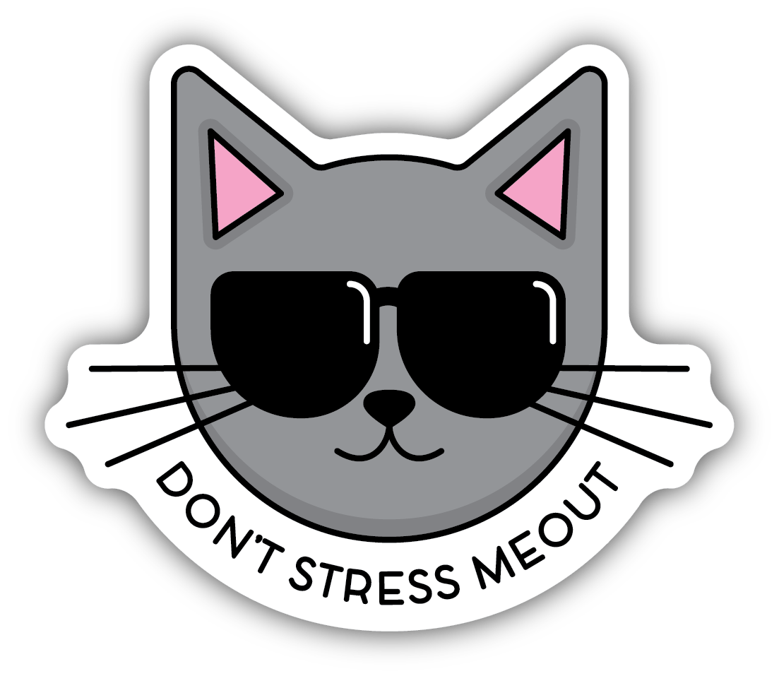 *Sticker - Don't Stress Meout Sunglasses Cat
