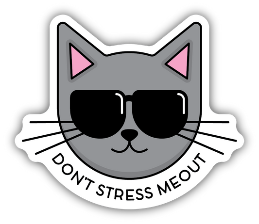 *Sticker - Don't Stress Meout Sunglasses Cat