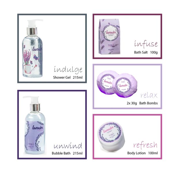 *Lavender Bath and Body Gift Set in Silver Tub