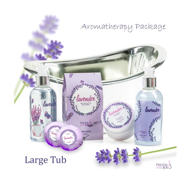 *Lavender Bath and Body Gift Set in Silver Tub