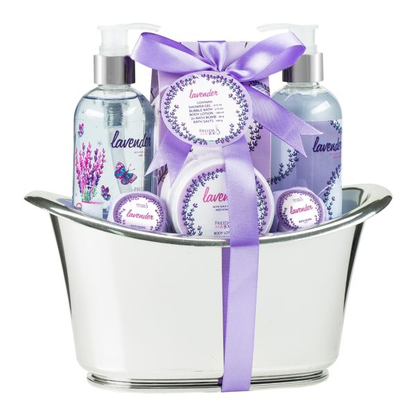 *Lavender Bath and Body Gift Set in Silver Tub