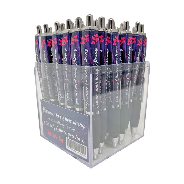 *Pens - 4-Sided Ballpoint Pen With Black Grip - Strong