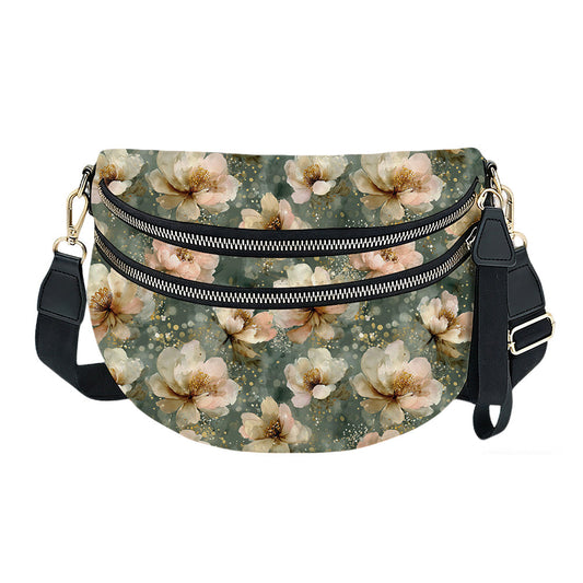 The Roni Nylon Crossbody - Floral Green Magnolia