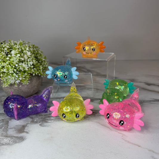 *Squishy Toy - Axolotl, Glitter