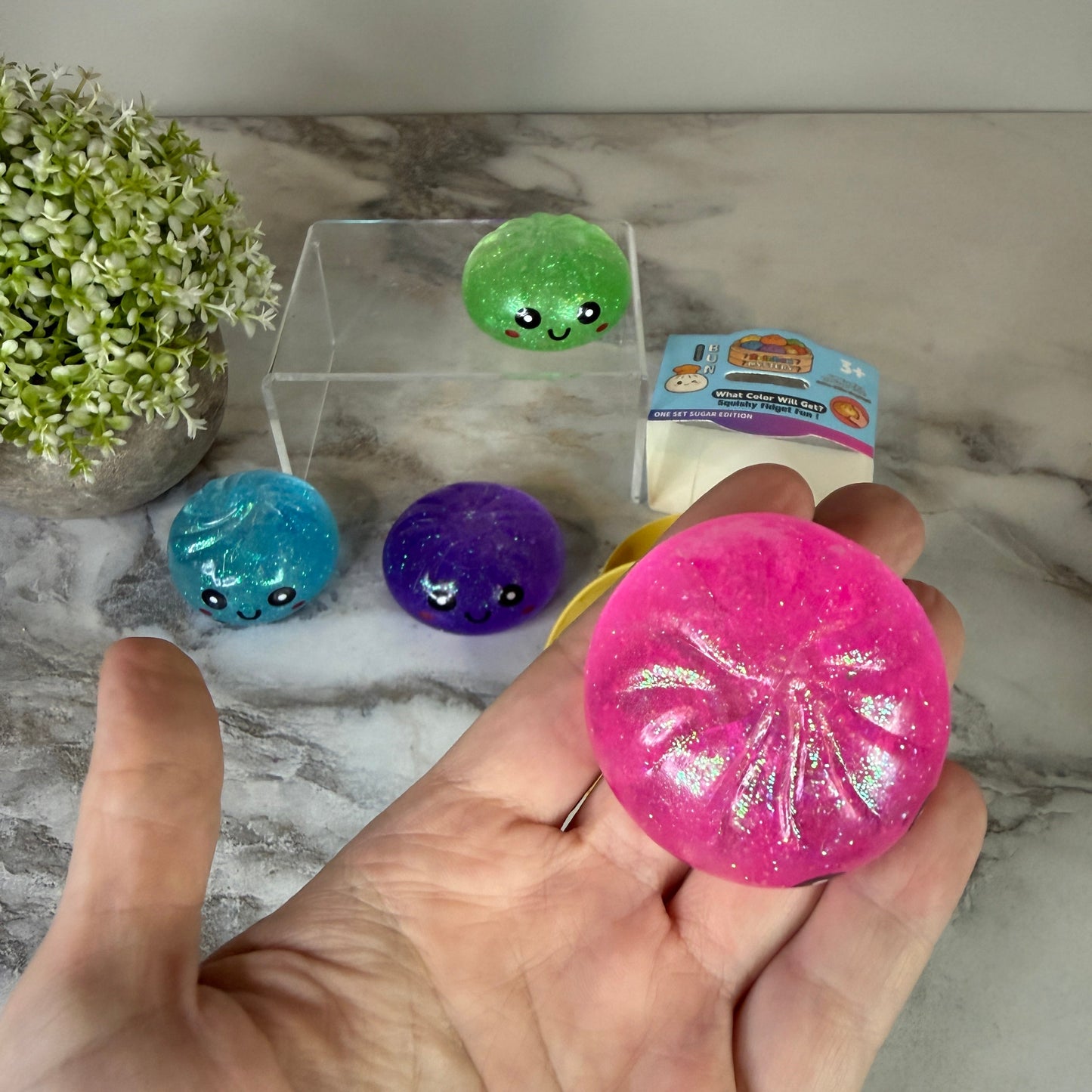 Squishy Toy - Mini Dumpling, Slow Gel Glitter