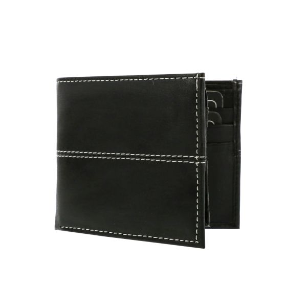 *Wallet - Men's Vegan Leather Bifold - Black