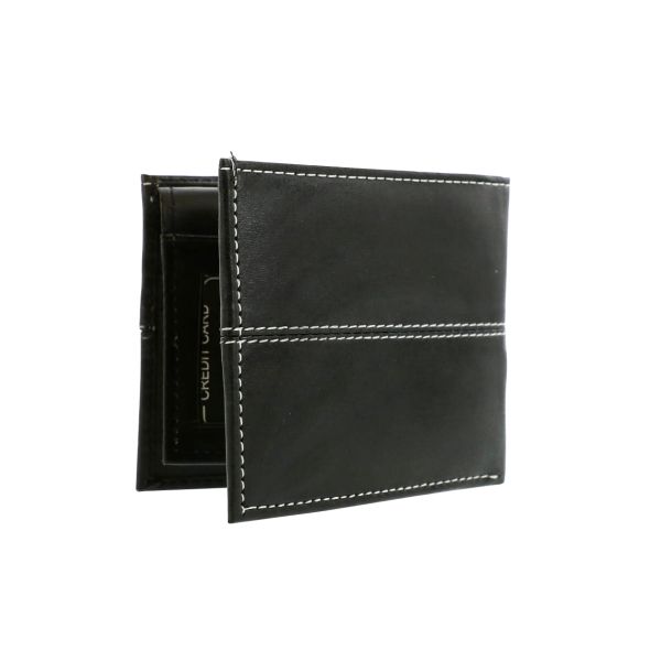 *Wallet - Men's Vegan Leather Bifold - Black